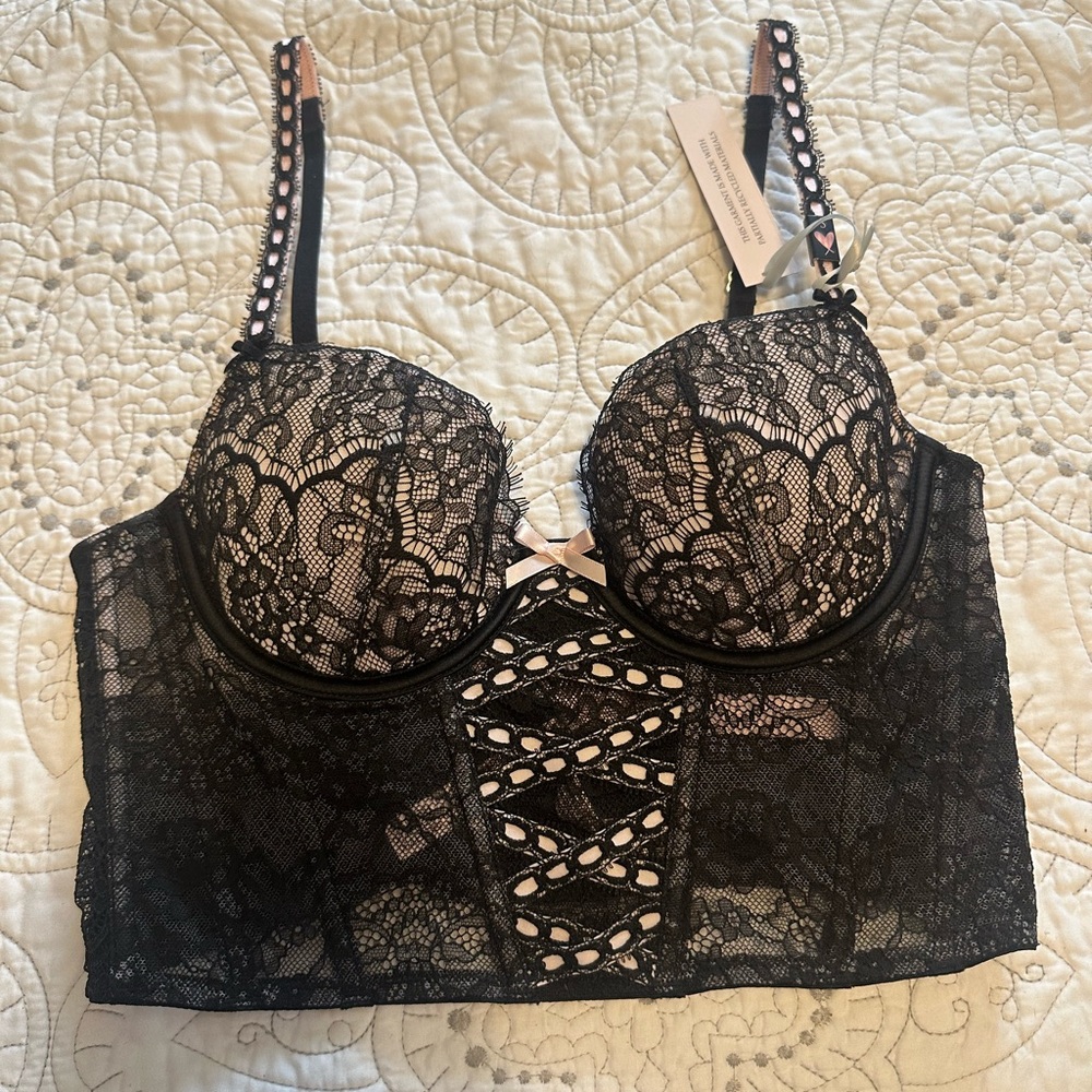 victoria’s secret black & pink corset